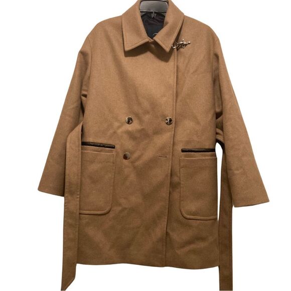 EUC Fay Tod’s Wool Cashmere Double Breasted Pea Coat Metal Toggle Made in Italy - Picture 1 of 8